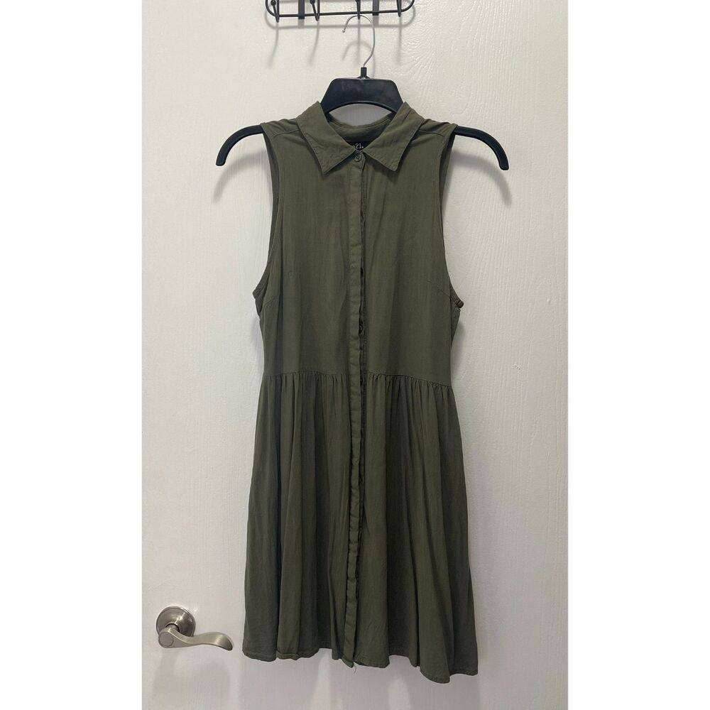 rue21 Women's Olive Green Sleeveless Shirt Dress